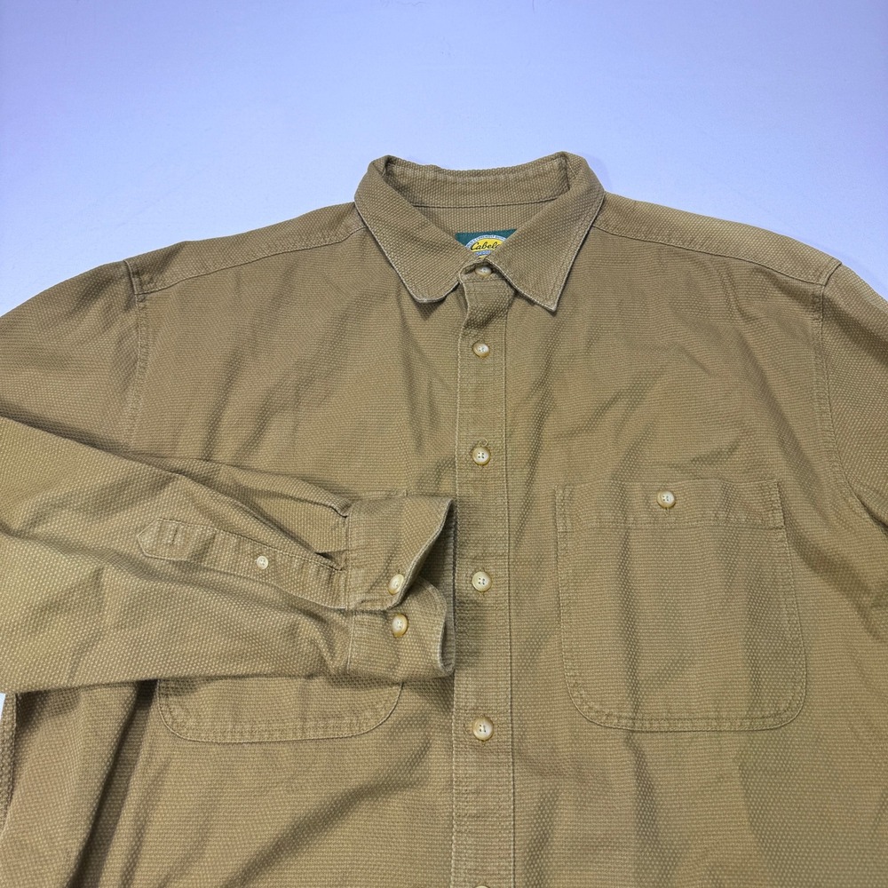 Cabelas Outdoor Gear Mens Large Tall Brown Cotton Canvas Basketweave Work Shirt